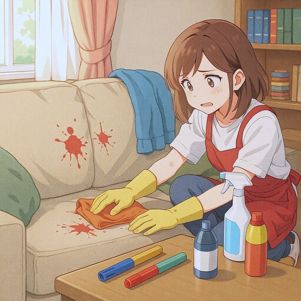 Чем отстирать маркер с дивана