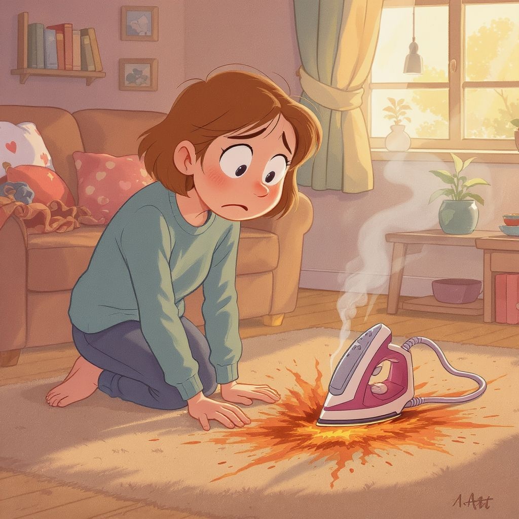 Что делать, если сожгли ковер утюгом своими руками