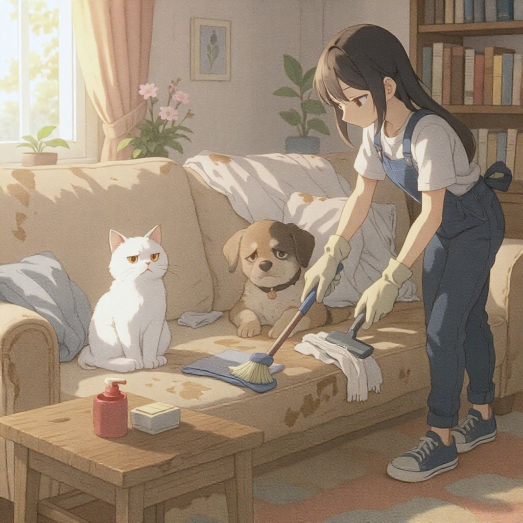 Как избавиться от запаха мочи кошки или собаки из мебельной обивки