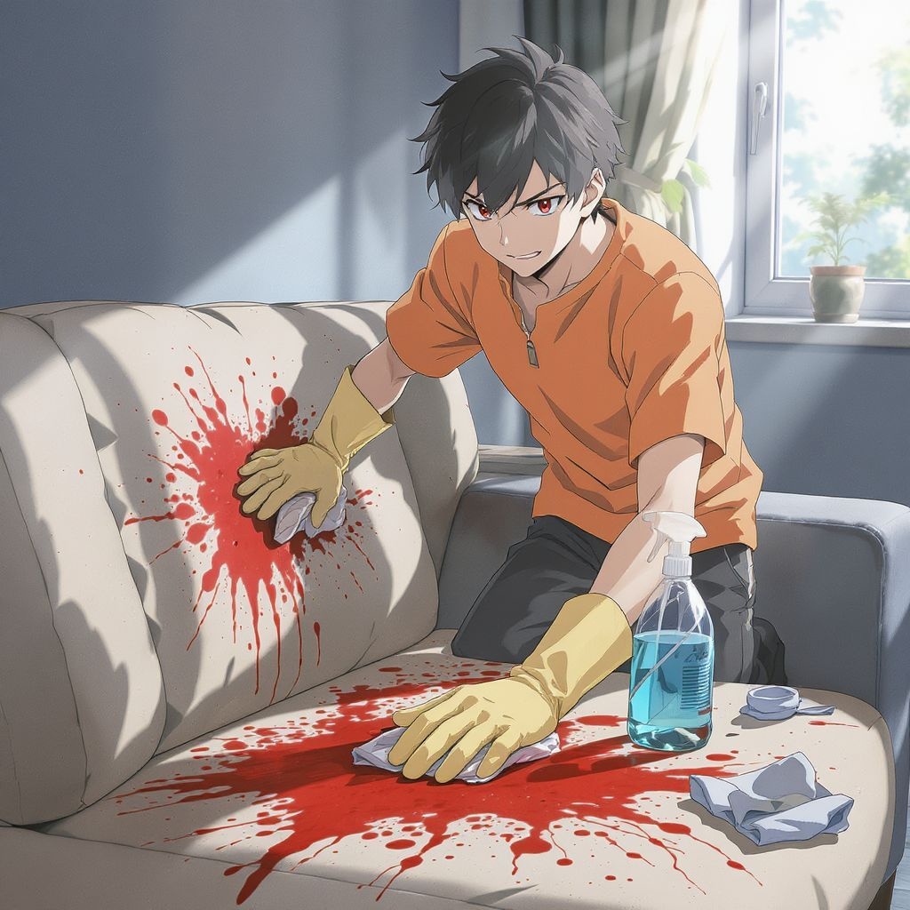 Как избавиться от засохших кровяных пятен на диване