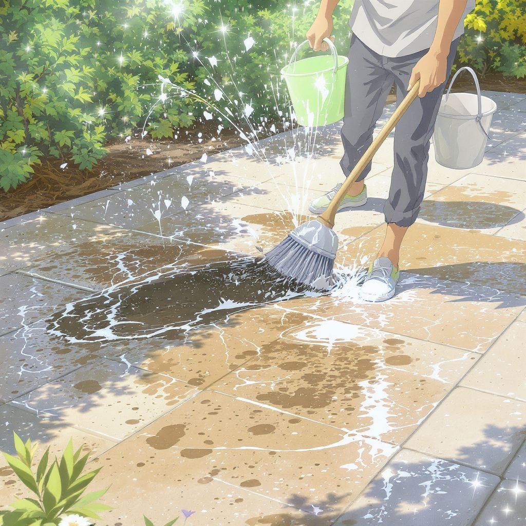 Как лучше очистить каменное патио от пятен и грязи