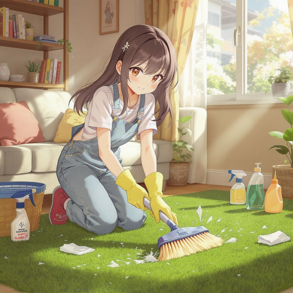 Как почистить ковер травку своими руками