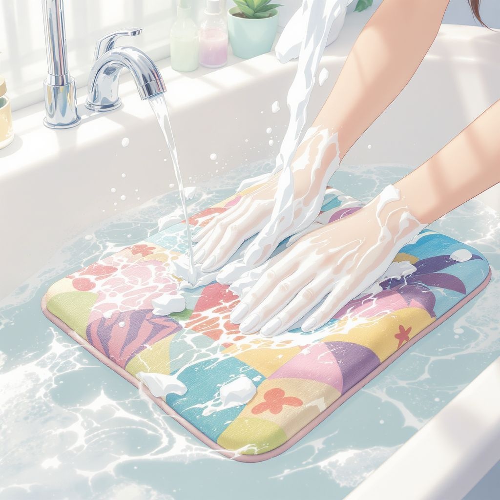 Как почистить коврик для ванной своими руками