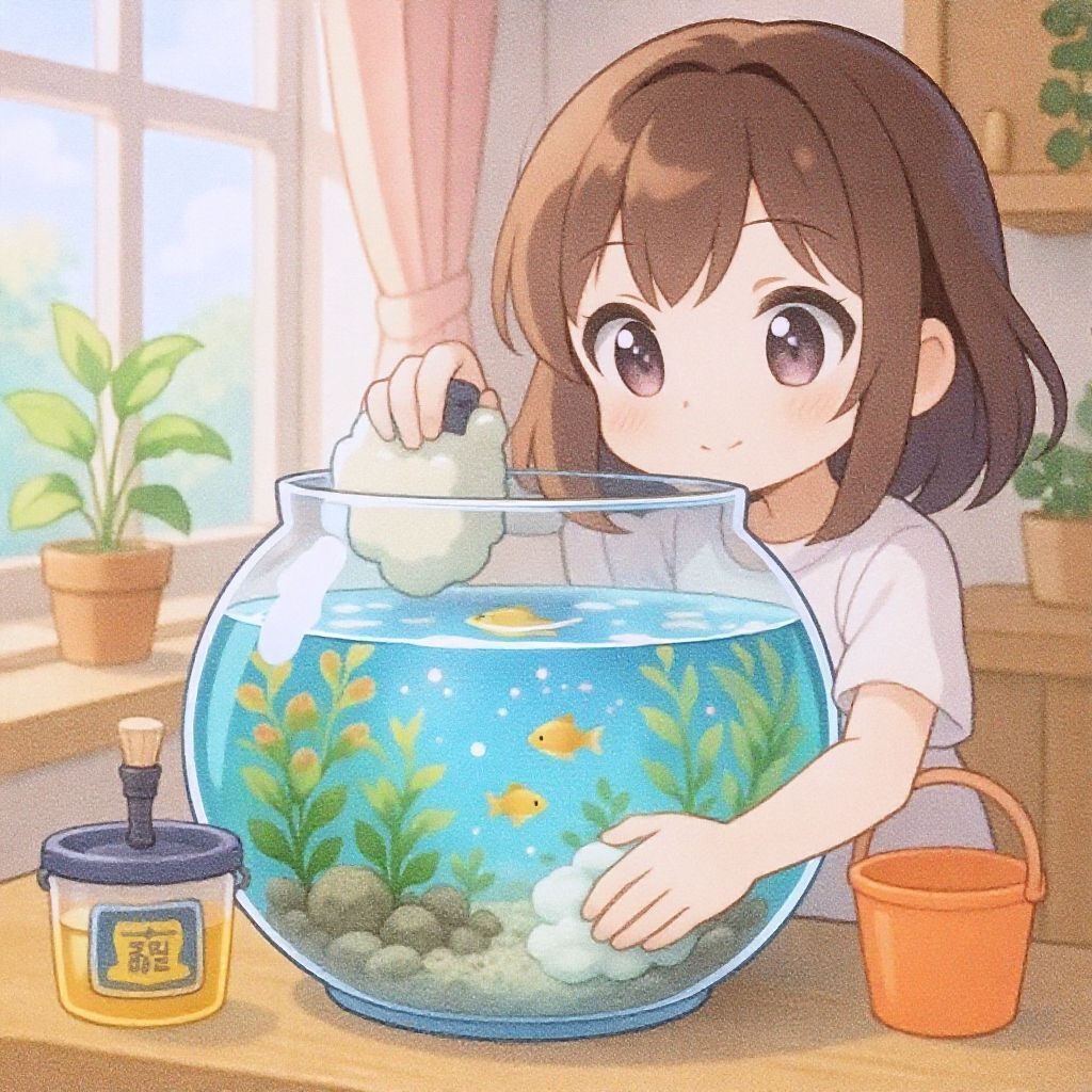 Как правильно чистить стеклянный круглый аквариум