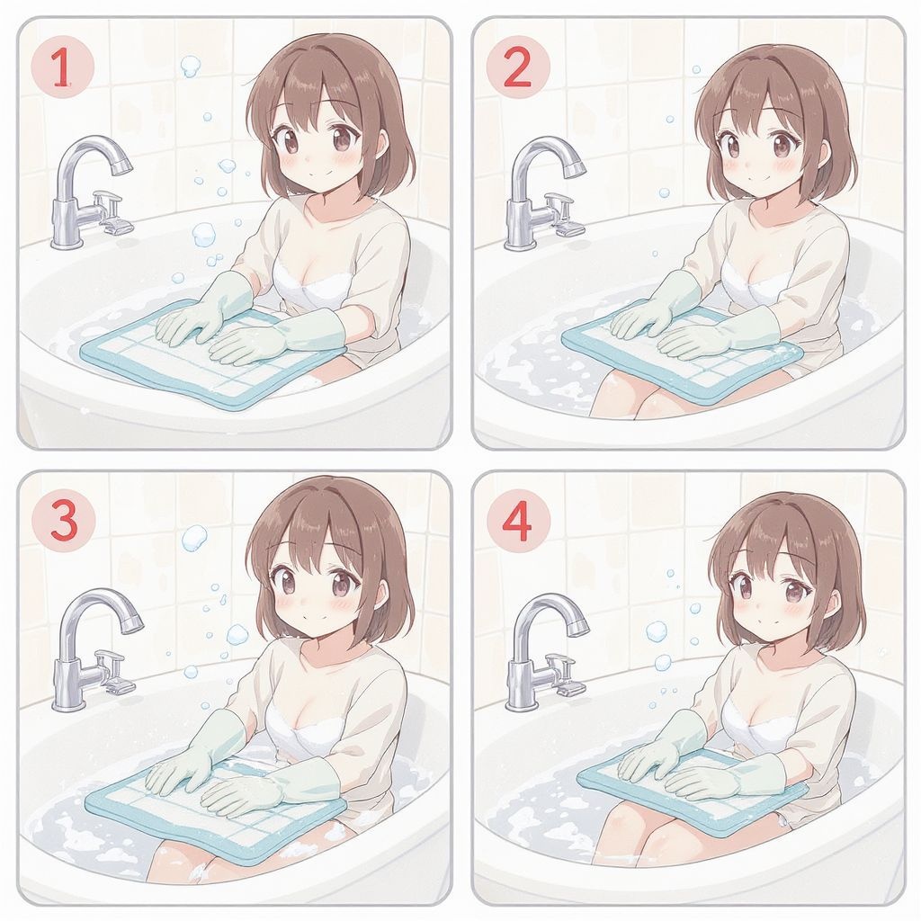 Как стирать коврик для ванной своими руками