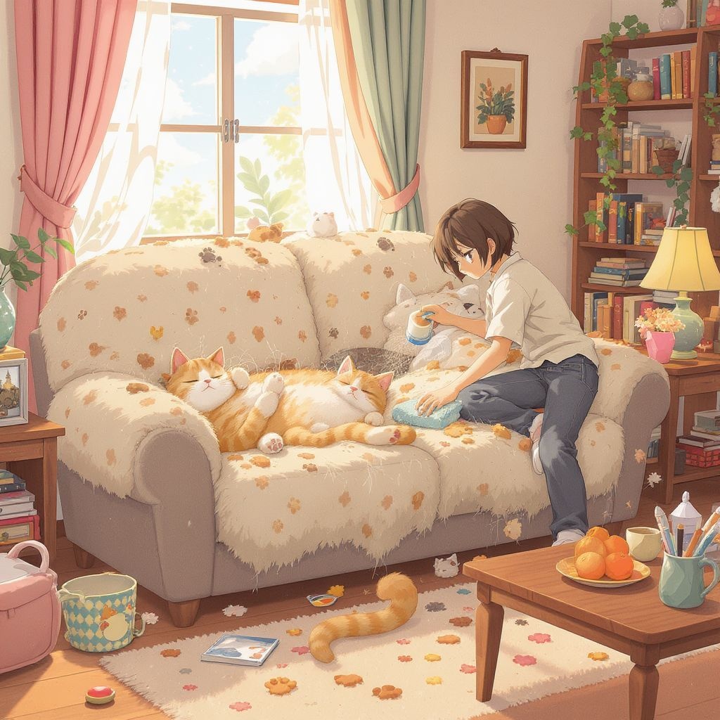 Как убрать шерсть с дивана