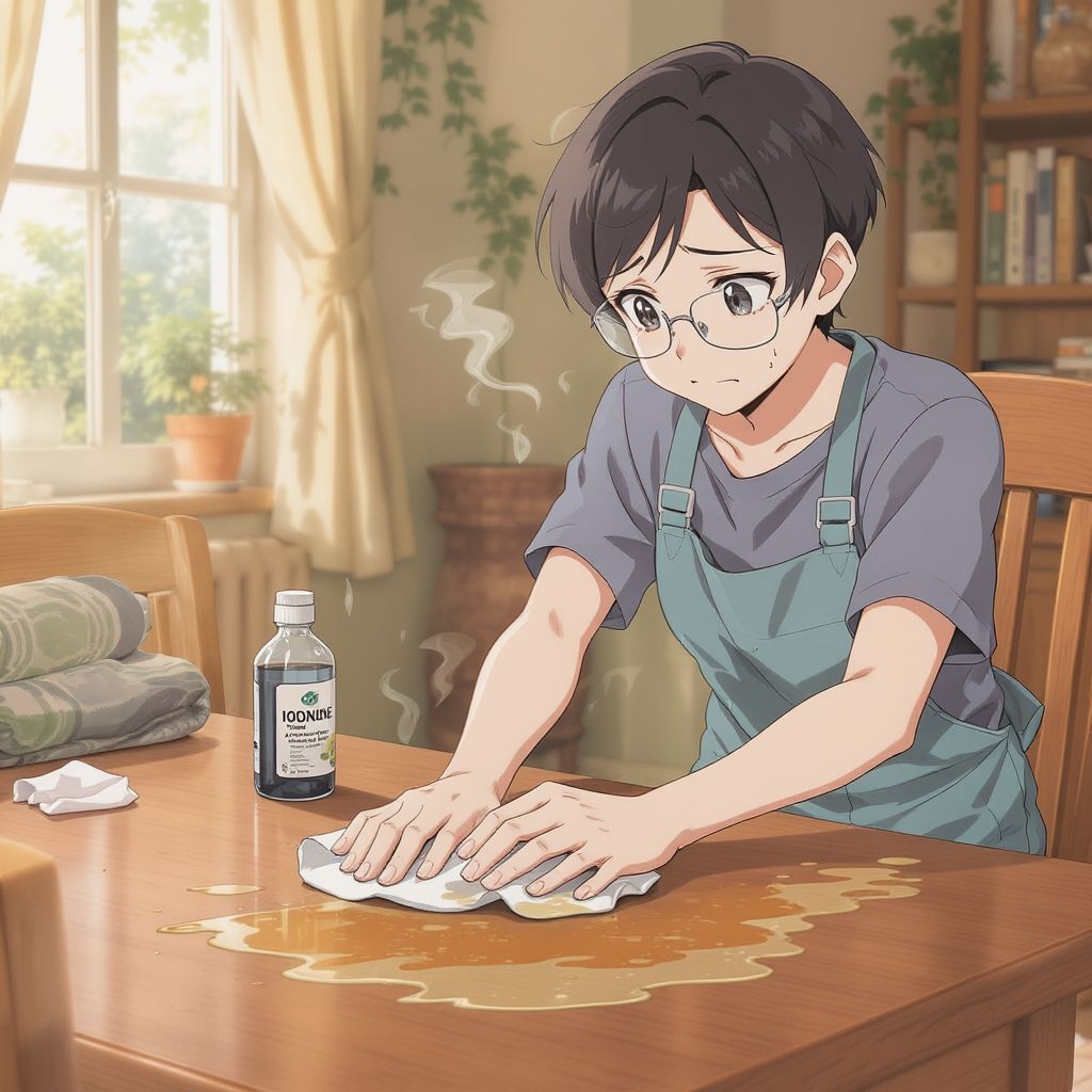 Как убрать следы йода с мебели