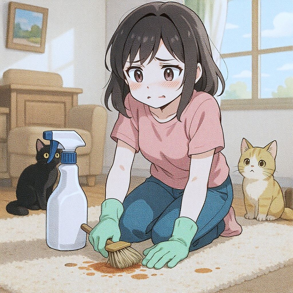 Как убрать запах кошачьей мочи с ковра своими руками