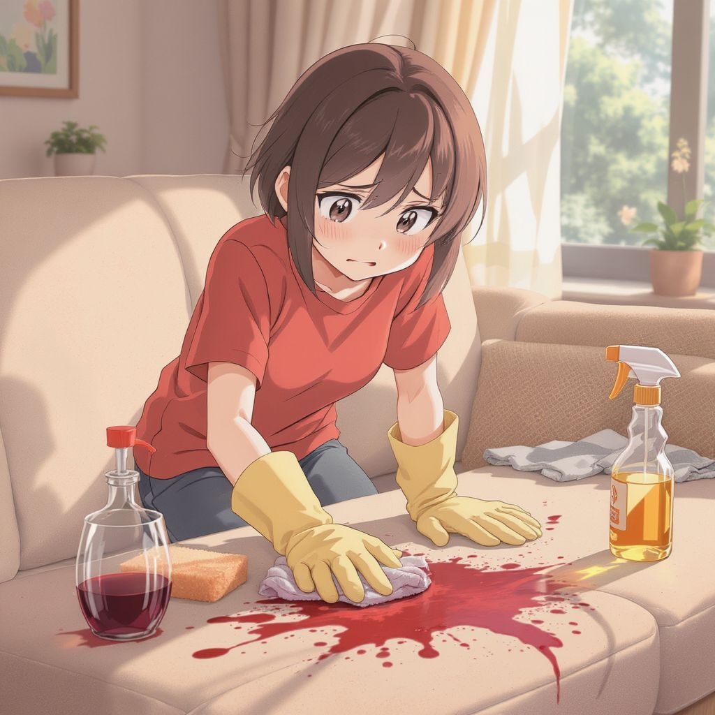 Как вывести пятно от красного вина с обивки дивана